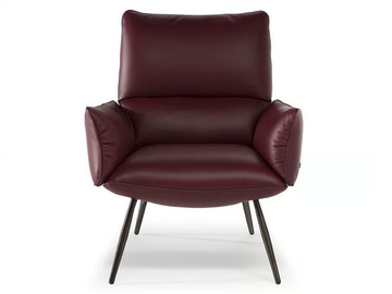 TALIA - Leather armchair with armrests by Natuzzi Italia - view 3